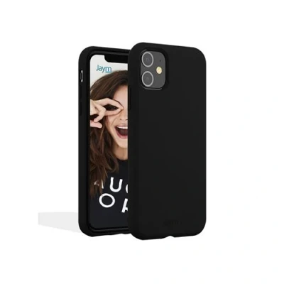 Afbeelding van Jaym, Geschikt voor Apple iPhone 14 Pro Max Premium Siliconen Microvezel Hoesje, Zwart