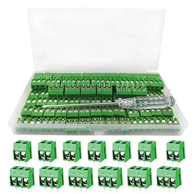 Afbeelding van YIXISI 110st Terminal Block Connector, 5 mm pitch 2 pins en 3 PCB montage Schroefklemmenblokconnector voor Arduino (110 x pins)