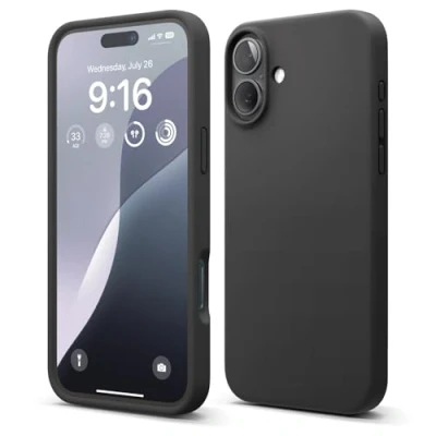 Afbeelding van elago Compatibel met iPhone 16 Plus hoesje, hoogwaardige vloeibare siliconen hoes, volledige beschermhoes, schokbestendig, slanke telefoonhoes