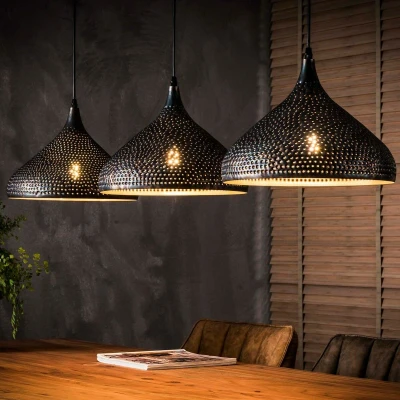 Afbeelding van Ganesha hanglamp zwart/bruin trechter