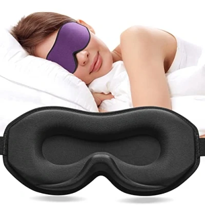 Afbeelding van Umisleep Slaapmasker voor zijslapers, 3D oogholtes en verstelbare elastische band, blokkeert licht ademend, oogmasker mannen vrouwen,