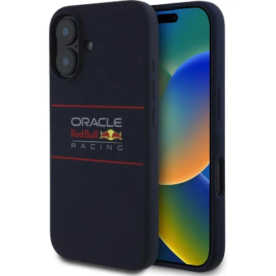 Afbeelding van Red Bull Racing Silicone Oversize Horizontal Logo Back Cover hoesje met MagSafe voor Apple iPhone 16 Plus Donkerblauw