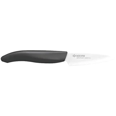 Afbeelding van Kyocera FK 075 WH BK BIO keramisch mes met bioplastische greep van suikerriet, lemmet 7,5 cm, zirkoniumkeramiek, handgeslepen, extreem scherp, vaatwasmachinebestendig