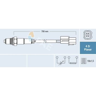 Afbeelding van FAE 77689 Lambdasonde HYUNDAI: i20 II Hatchback, I Coupe, KIA: RIO 3, cee‘d Hatchback