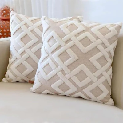 Afbeelding van decoratieve kussensloop, boho, set van 2, 45 x cm, kussenhoes, bankkussen, sierkussenhoes voor kussen, overtrek, sierkussen, punch woonkamer, slaapkamer, beige