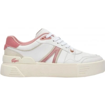 Afbeelding van Lacoste Sneakers laag, Dames, Maat: 36, White/light pink Leer en imitatieleer