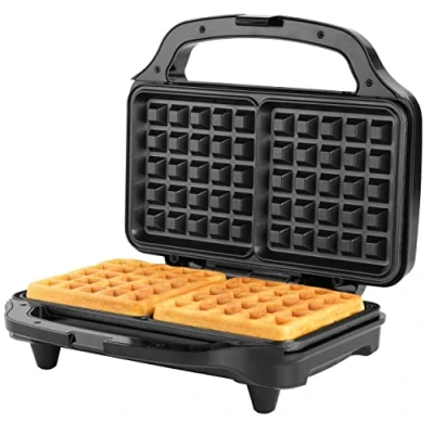 Afbeelding van Petra PT2249TVDE Wafelijzer met diepe platen, XL platen antiaanbaklaag, isolerende handgreep, vergrendelingsvergrendeling, 900 W, automatische temperatuurregeling, aan/uit temperatuur indicatoren