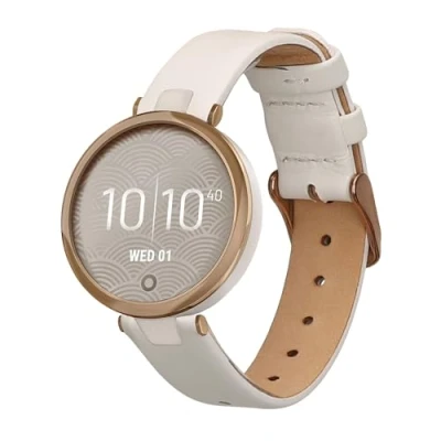 Afbeelding van kwmobile lederen horlogebandje geschikt voor Garmin Lily Sport polsband Echt leren smartwatch bandje Activity tracker horloge band in wit