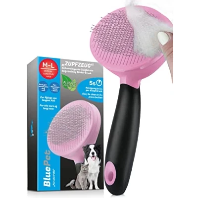 Afbeelding van BluePet ZupfZeug Groomingsborstel voor katten en honden, zelfreinigende borstel met lange haren, Britse korte haren