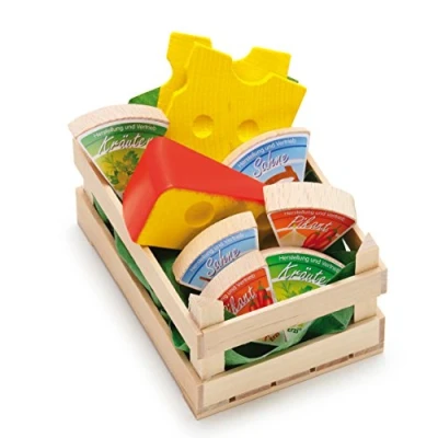 Afbeelding van Erzi Pretend Play Merchandize kruidenierswinkel hout geassorteerde kleine kaas Engelse versie