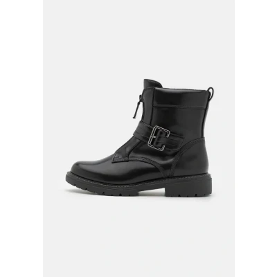 Afbeelding van Jana Cowboy/Bikerlaarsjes, Dames, Maat: 40, Black Hoogwaardig imitatieleer