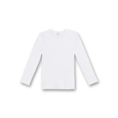 Afbeelding van Sanetta T shirt voor jongens, Camisole Arm Basic, lange mouwen, wit, Wit.