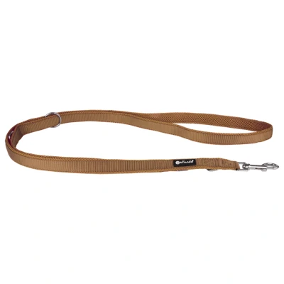 Afbeelding van PETLANDO 3 voudig verstelbare Hondenriem / Hondenlijn Maat L Breedte 30 mm Lengte 230 cm Cognac