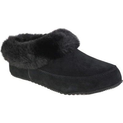Afbeelding van Sorel GO Coffee RUN Pantoffels, Dames, Maat: 40, Black/sea salt Leer en textiel