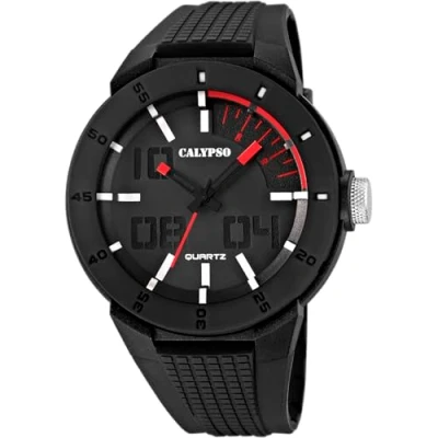 Afbeelding van Calypso Herenhorloge K5629/2 Street Style kunststof behuizing multiband zwart klassiek, zwart/zwart, Klassiek