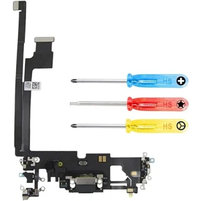 Afbeelding van MMOBIEL Dock Connector voor iPhone 12 Pro Max 6.5 inch Zwart Incl. 3x Schroevendraaiers