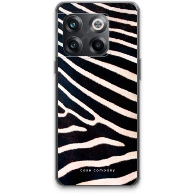 Afbeelding van Case Company® hoesje geschikt voor OnePlus 10T Zebra Soft Cover Telefoonhoesje Bescherming aan alle Kanten en Schermrand