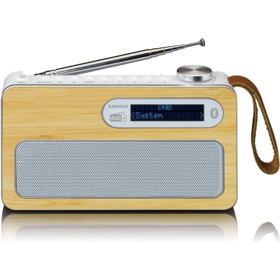 Afbeelding van Lenco PDR 040BAMBOO WH DAB+/FM radio Bluetooth® Bamboo Wit White