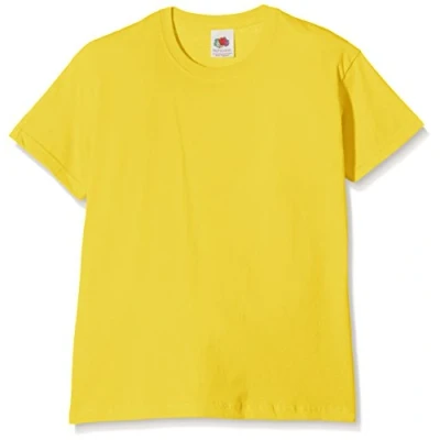 Afbeelding van Fruit of the Loom Kids Iconic T shirt voor kinderen, maat 104 164 cm, 1 5 stuks, Geel (Gelb)