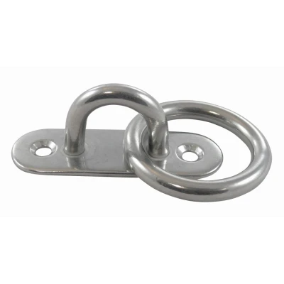Afbeelding van Ovalen mastplaat met halfrond oog en ring, 45 mm