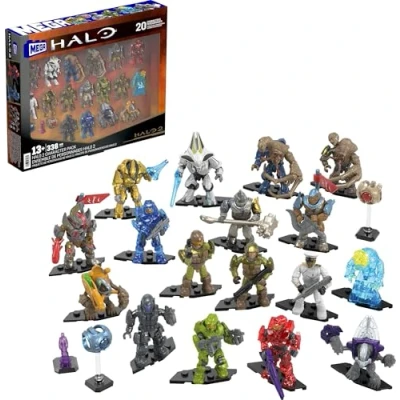 Afbeelding van Mega Halo actiefiguurset met 338 delen, scharniergewricht, 5,1 cm hoog, collectie voor kinderen of volwassenen
