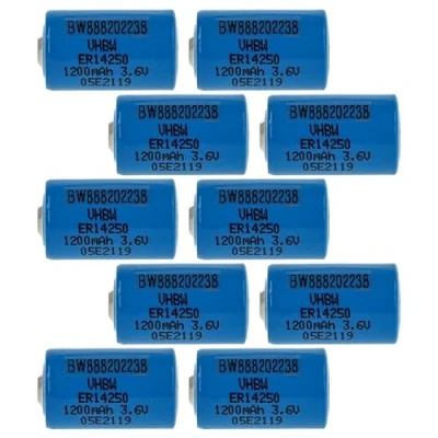 Afbeelding van vhbw 10 stuks ER14250 ronde celbatterijen vervanging voor TL 5151, 5151S, TL5151S, UHE speciale batterijen (1200 mAh, 3,6 V, Li SOCl2)