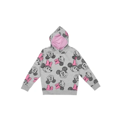 Afbeelding van Disney Minnie Mouse capuchontrui voor meisjes, kindertrui met capuchon, grijs/roze, Grijs/Roze