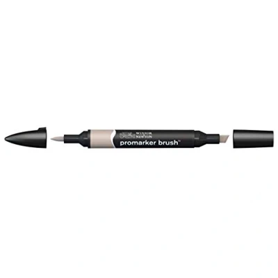 Afbeelding van Winsor &amp; Newton 0204133 Brushmarker (voor tekeningen, kalligrafie, design en lay outs, streepvrij tekenen met wig penseelpunt) warm grijs 2