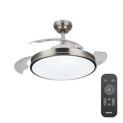 Afbeelding van Plafondventilator met licht Philips Atlas Nikel 450 lm 28 W