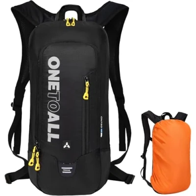 Afbeelding van LOCAL LION Fietsrugzak, 6 l/10 l/12 l, MTB, heren en dames, skirugzak, hardlopen, fietsen, voor wandelen, sport, reizen, kamperen, ultralicht, ademend, uniseks, Mat zwart