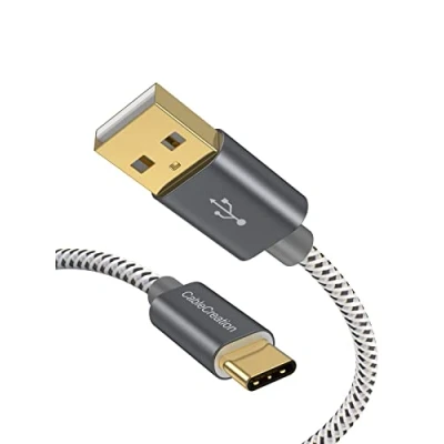 Afbeelding van CableCreation Korte USB naar C kabel Android Auto 0,25 m A snel opladen 3A gegevens 480 Mbps voor powerbank, iPad Mini, S22 S21 Pixel grijs