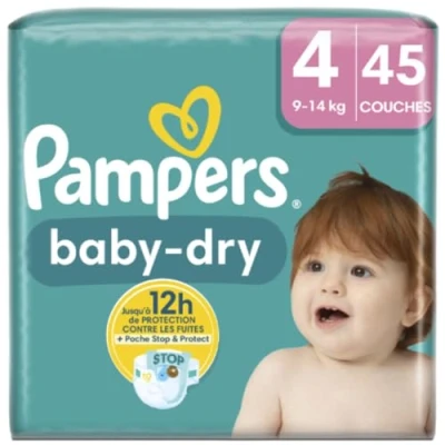 Afbeelding van Pampers Baby Dry Luiers Maat 4 (9 14 kg) 45 stuks