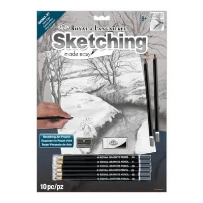 Afbeelding van Royal &amp; Langnickel Winter Creek tekenset, voorgedrukt, 23 x 28 cm