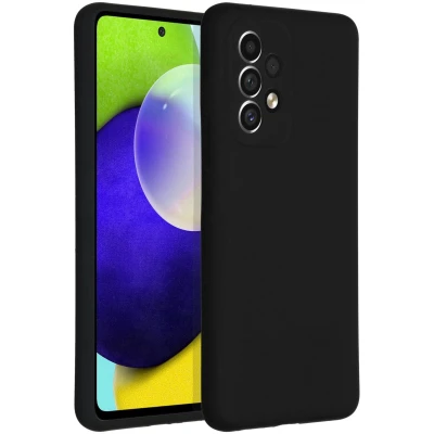 Afbeelding van Accezz Hoesje Geschikt voor Samsung Galaxy A53 Siliconen Liquid Silicone Backcover Zwart