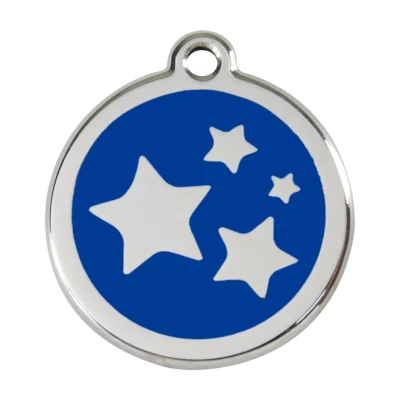 Afbeelding van Star Navy roestvrijstalen hondenpenning large/groot dia. 3,8 cm RedDingo