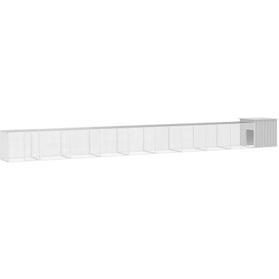 Afbeelding van vidaXL Kippenhok 1000x91x100 cm gegalvaniseerd staal grijs