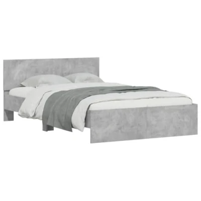 Afbeelding van vidaXL Bedframe met hoofdeinde en LED betongrijs 140x190 cm