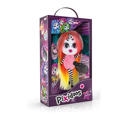 Afbeelding van Nici Knuffelpop Pixidoos Piku 20 Cm Pluche Oranje/rood