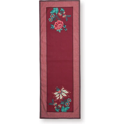 Afbeelding van Pip Studio Flower Festival Tafelloper Donkerroze 50x150cm