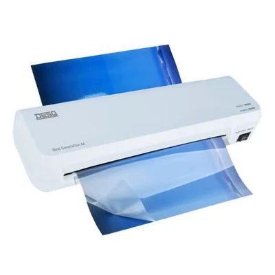 Afbeelding van DESQ® Lamineermachine A4 New Generation Voor 75 tot 125 micron Start in 2 min. thuis en thuiskantoor Documenten &amp; Foto&#039;s Steel blue