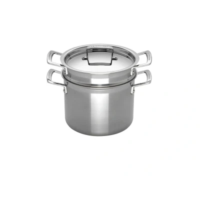 Afbeelding van Le Creuset Rvs Kookpan Met Stoominzet 20cm 5l