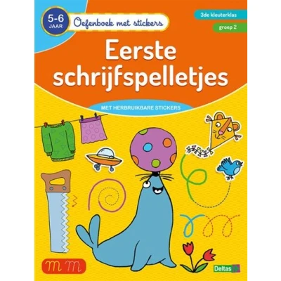 Image de Oefenboek met stickers Eerste schrijfspelletjes (5 6 j.)