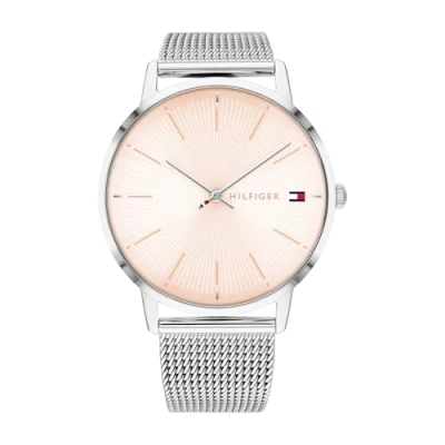 Afbeelding van Tommy Hilfiger Analoog kwartshorloge voor dames met roestvrijstalen mesh armband, Licht roségoud, armband