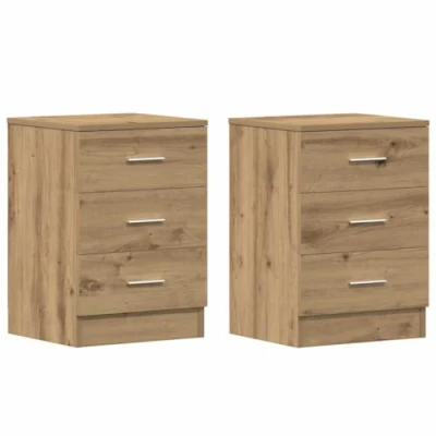 Image de vidaXL Tables de chevet 2 pcs chêne artisanal 38x35x55 cm861127