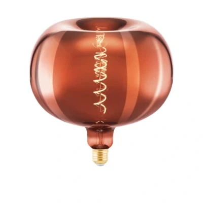 Afbeelding van EGLO Ledlamp, E27, dimbaar, appelvorm, grote maat, vintage spiraal, Edison lamp, verdampt, koper, extra groot, 4 watt, 40 lumen, warm wit, 1600 Kelvin, Ø 22 cm