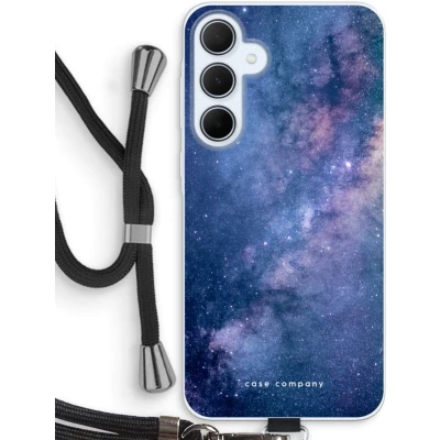 Afbeelding van Case Company® hoesje met Koord geschikt voor Samsung Galaxy A35 Nebula Telefoonhoesje Zwart Bescherming aan alle Kanten en Over de Schermrand
