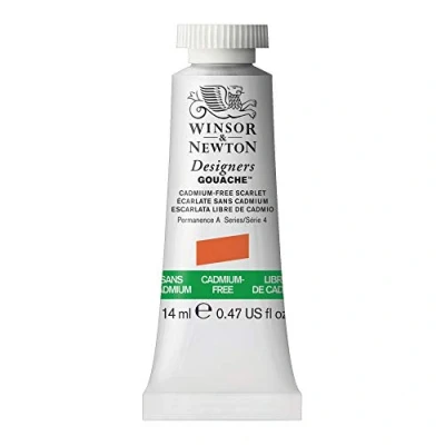 Afbeelding van Winsor &amp; Newton Designers Gouache verf voor tekening, illustratie, design aquarel ondoorzichtig, tube van 14 ml, scharlakenkleur, cadmiumvrij
