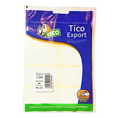 Afbeelding van Tico E 5836 etiket Wit Rechthoek Permanent 80 stuk(s)