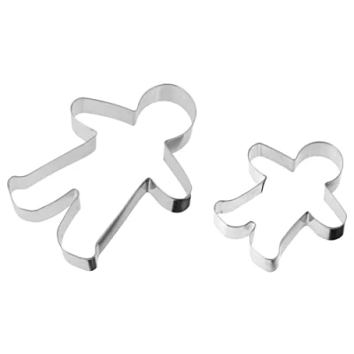 Afbeelding van Zenker 44869 2 stuks peperkoekjesvormpjes, verschillende maten, kerstuitsteekvormpjes, gezandstraald, roestvrij staal, 16 cm en 10,5