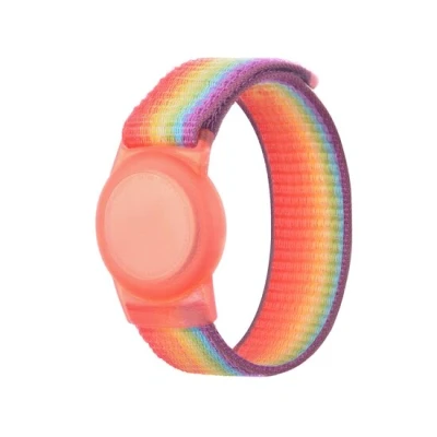Afbeelding van AirTag Nylon loop bandje M/L Regenboog Horlogebandje